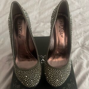Pleaser Rhinestone Suede Pumps